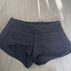 Black running lululemon shorts size 6